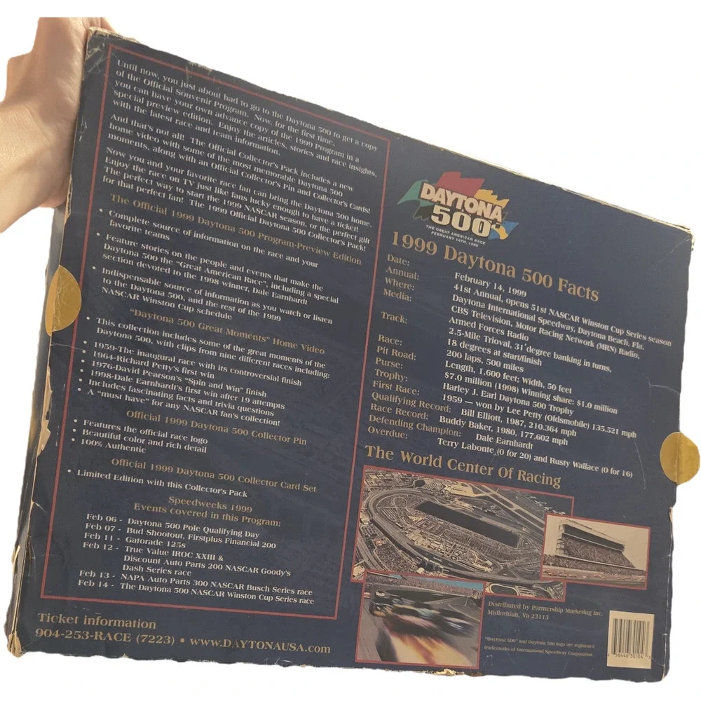 1999 Daytona 500 Official Collectors Pack Dale Earnhardt Win Program Video Pin